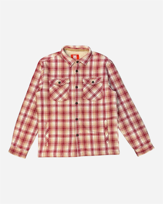 Fenchurch Red Check Fleece Lined Overshirt