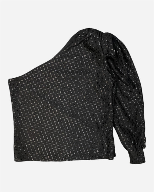 Ichi Black Polka Dot Off the Shoulder Blouse