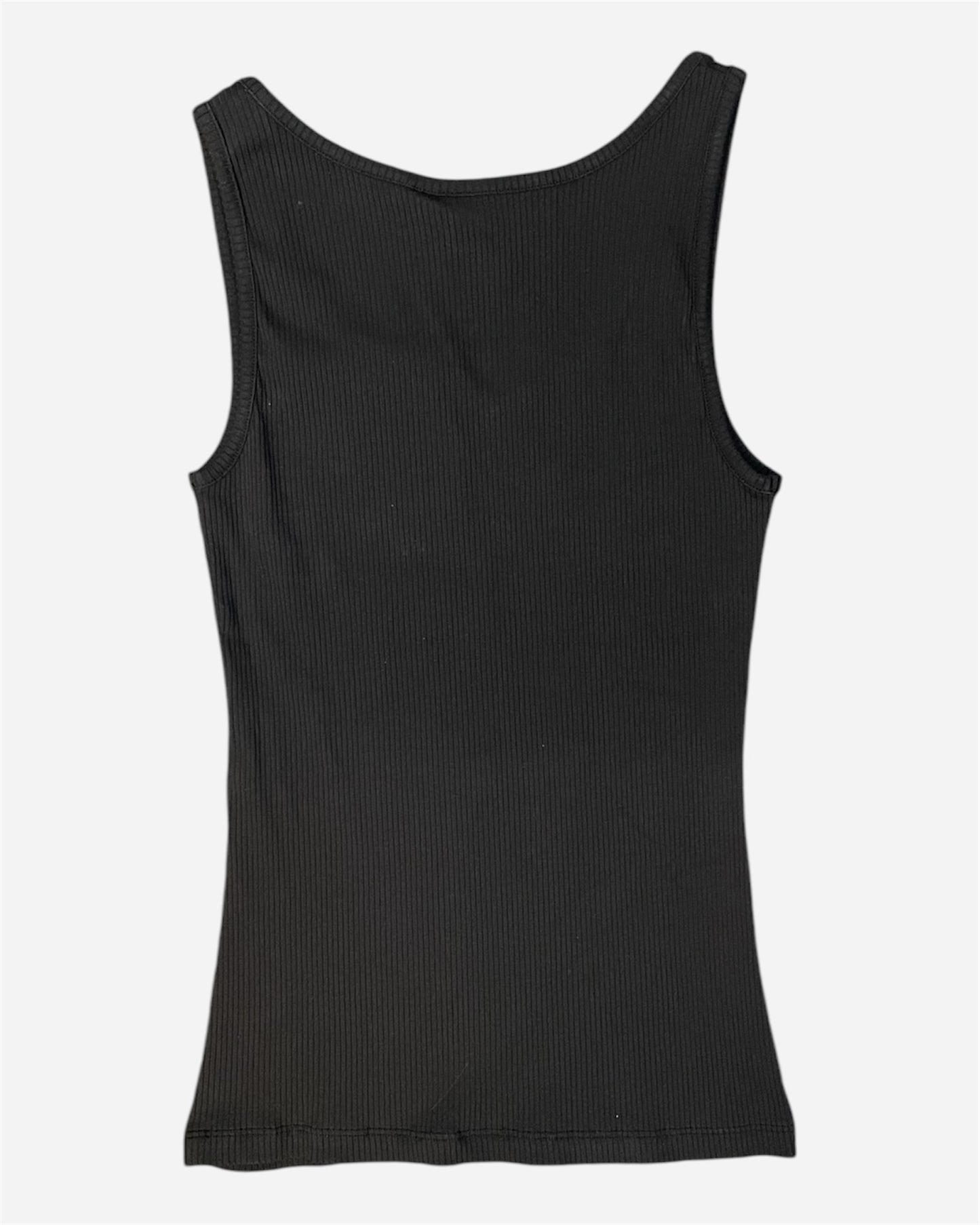 Ichi Black Ribbed Vest Top