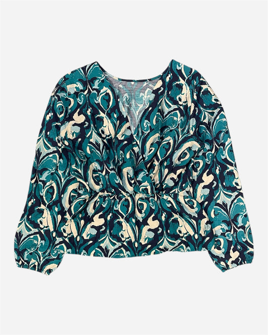 Ichi Blue Printed Blouse