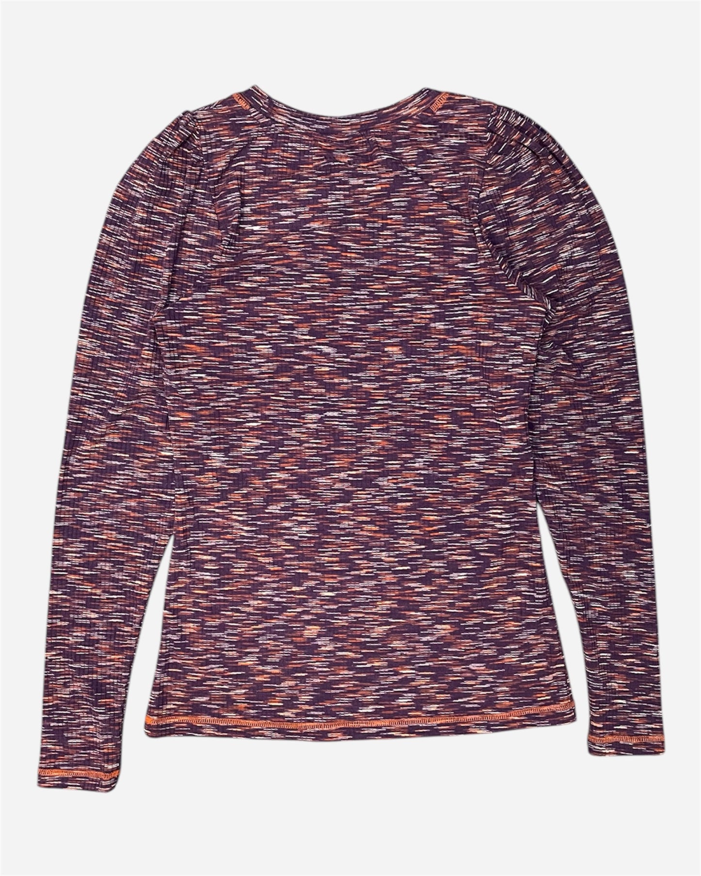 Ichi Purple Slub Yarn Long Sleeve T-Shirt