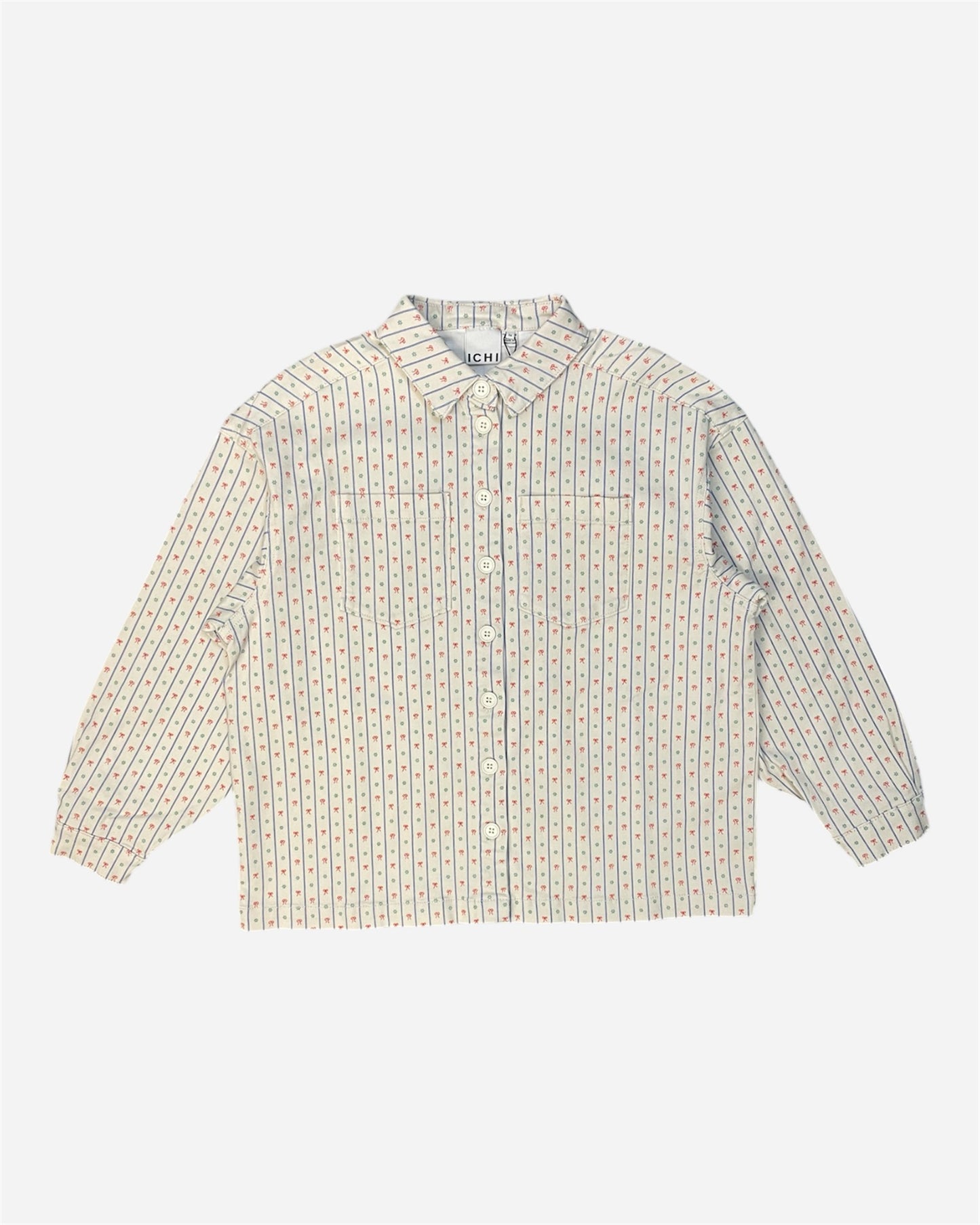 Ichi Cream Printed Overshirt