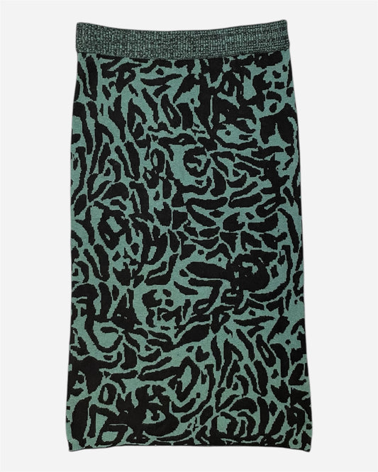 Ichi Emerald Knitted Jersey Maxi Skirt