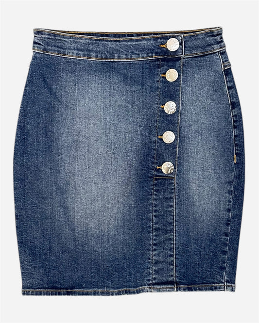 Ichi Mid Wash Stretch Denim Skirt