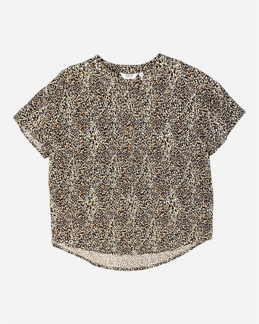 B Young Leopard Short Sleeve Blouse