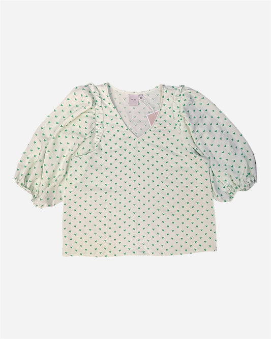 Ichi Mint Embroidered Blouse