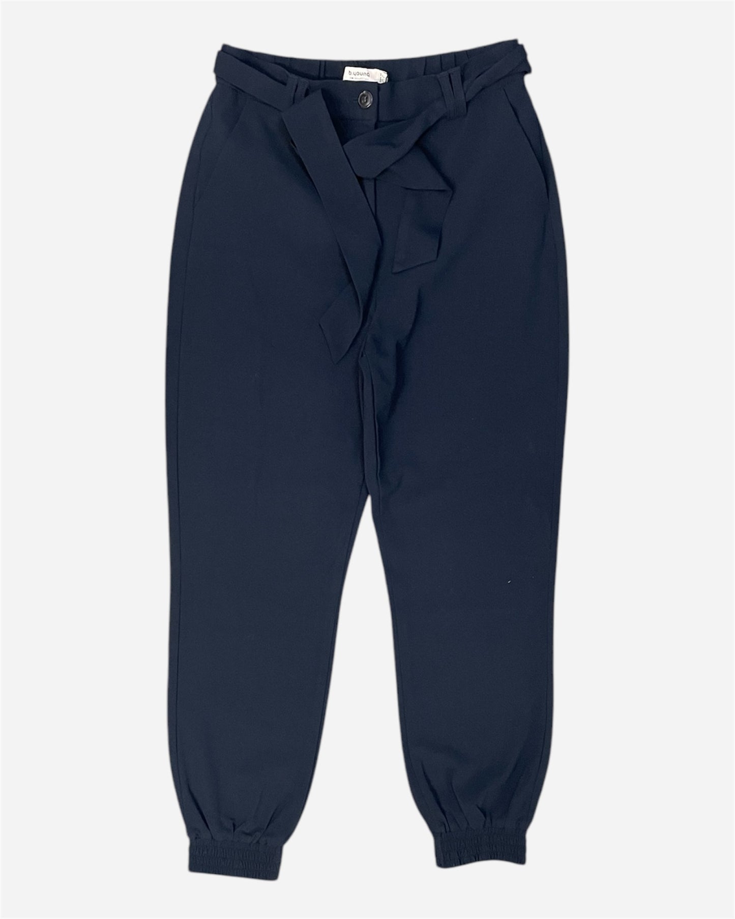 B Young Navy Jersey Cuffed Trousers