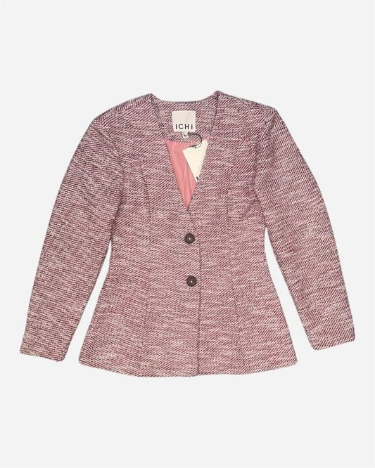 Ichi Pink Slub Textured Blazer