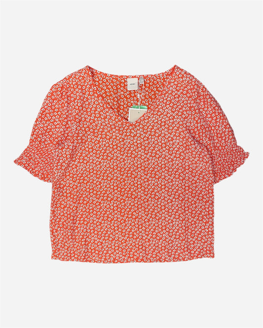 Ichi Red Floral Print Blouse