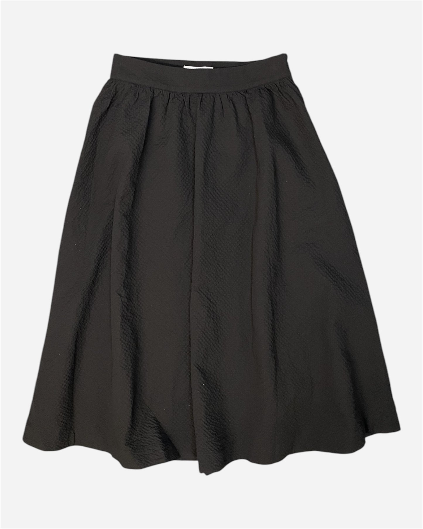 Ichi Black Textured Maxi Skirt